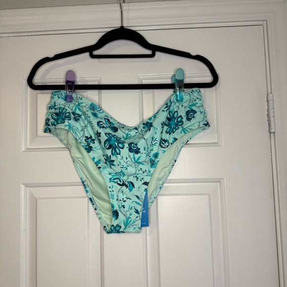 CupShe Earthly Aruba Flower Tie Front Top & Mid Rise Shirred Bikini NWT size XL - Picture 8 of 11